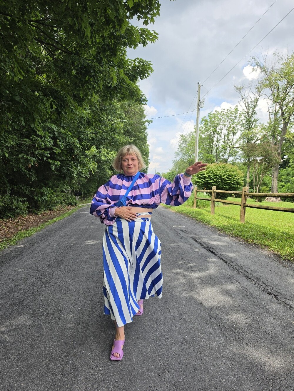 Striped Cotton Midi Skirt